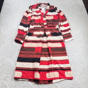 H&M Dress Women's 4 NWT Abstract Print Midi Dress Retro 60s 70s Geo Work Party